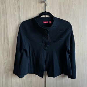 Cece Black Wool and Cashmere Cardigan